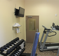 free weights and treadmill
